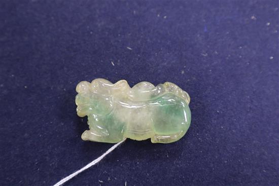 A Chinese jadeite carving of a lion dog 6cm